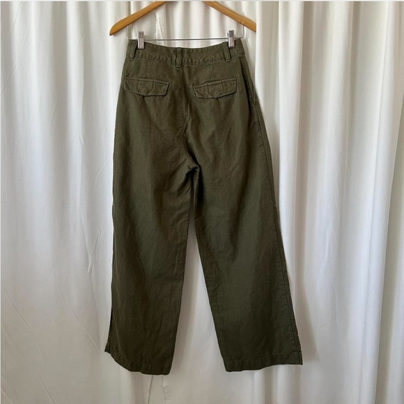 GAP Pleated High Rise Linen-Cotton Pants. - Picture 2 of 8